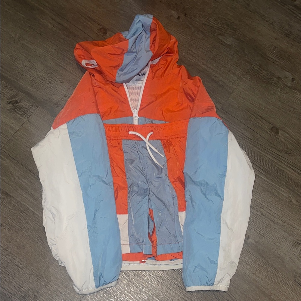 Old Navy Orange, Light Blue & White Colorblock Hoodie Set